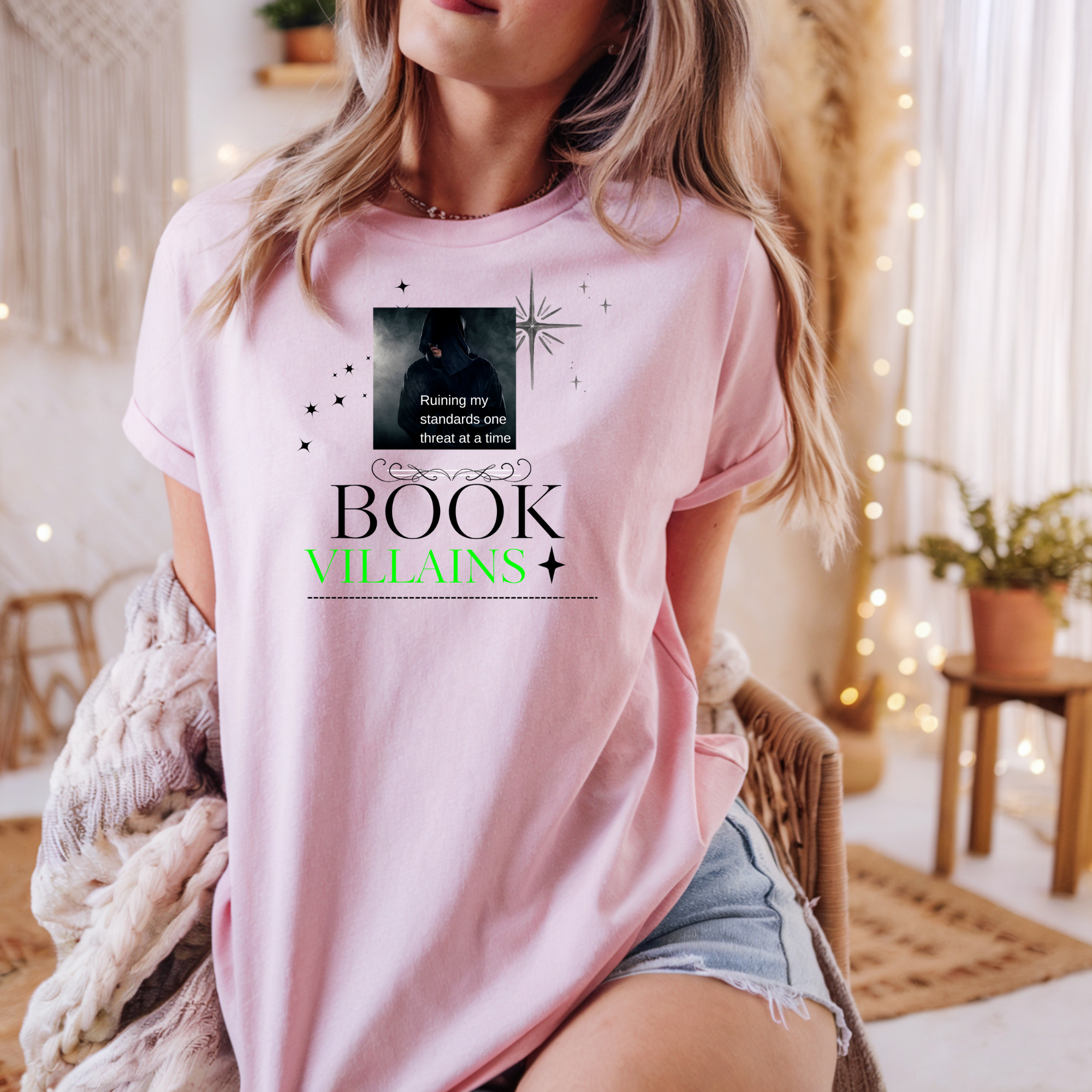 Book Villains T-Shirt — 'Ruining My Standards One Threat at a Time' Literary Tee