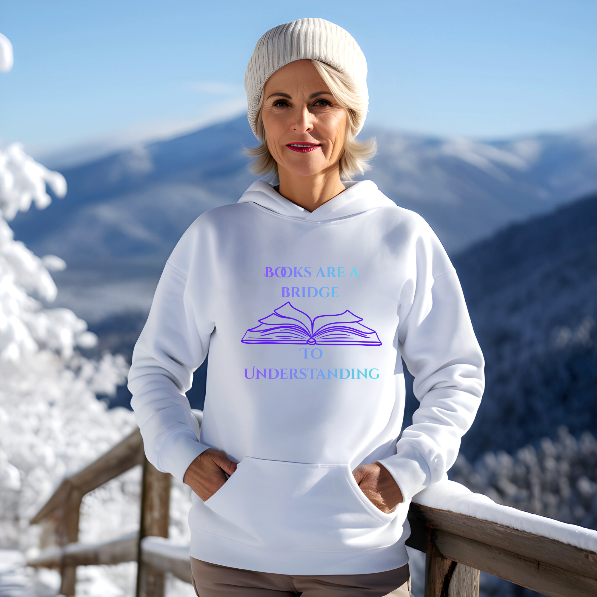 Books Are A Bridge To Understanding Hoodie — Literary Graphic Sweatshirt Pullover