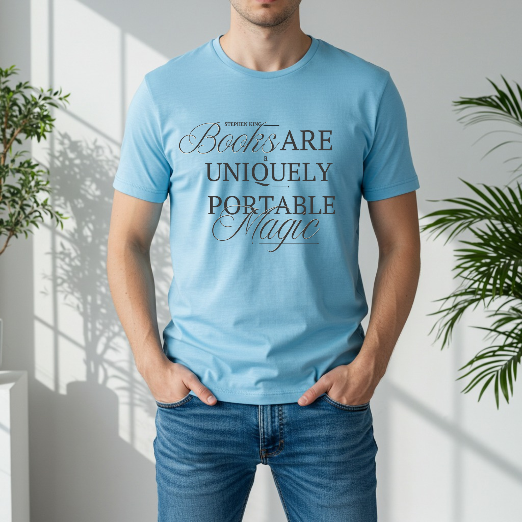 Books Are Portable Magic T-Shirt | Literary Quote Tee, Reading Lover Shirt