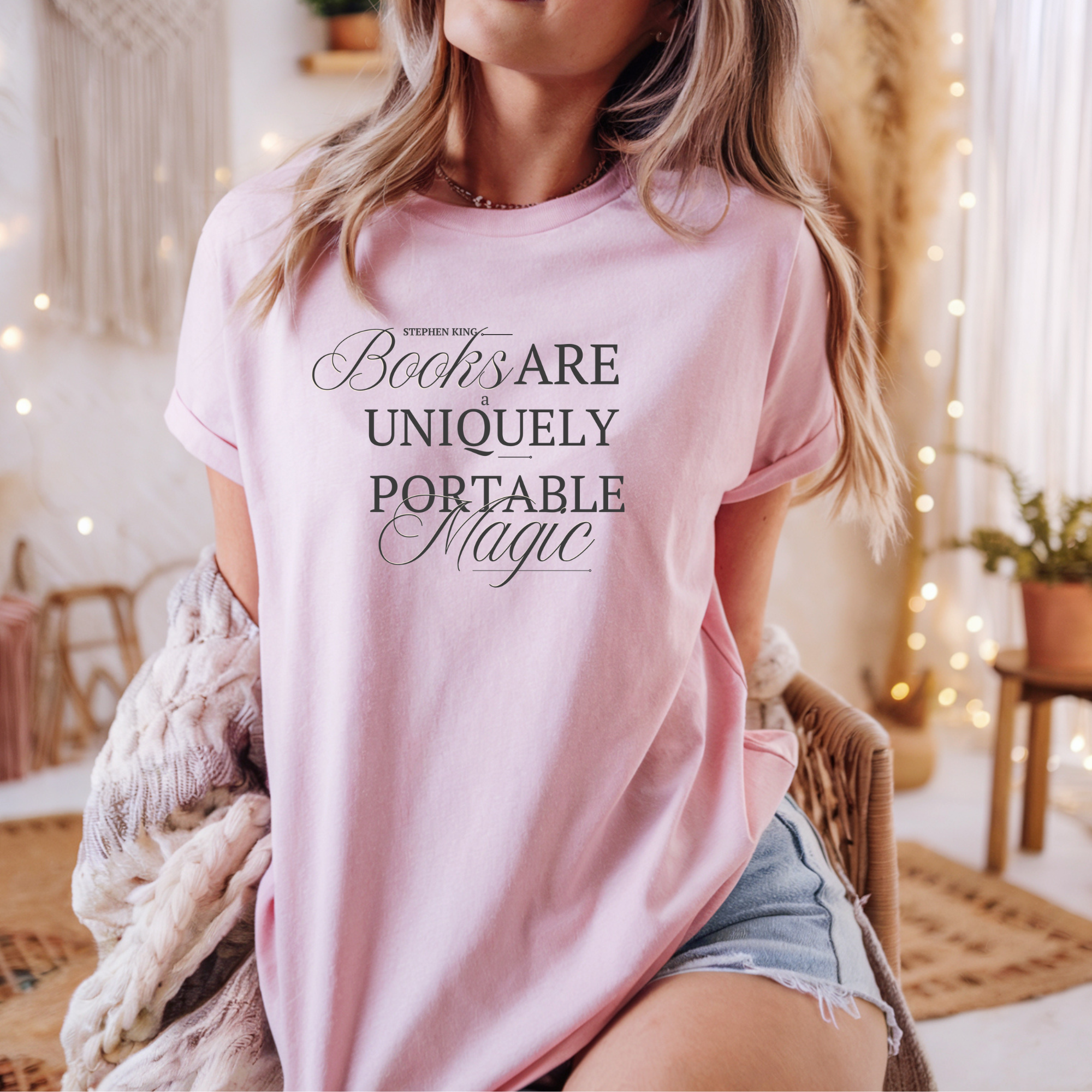 Books Are Portable Magic T-Shirt | Literary Quote Tee, Reading Lover Shirt