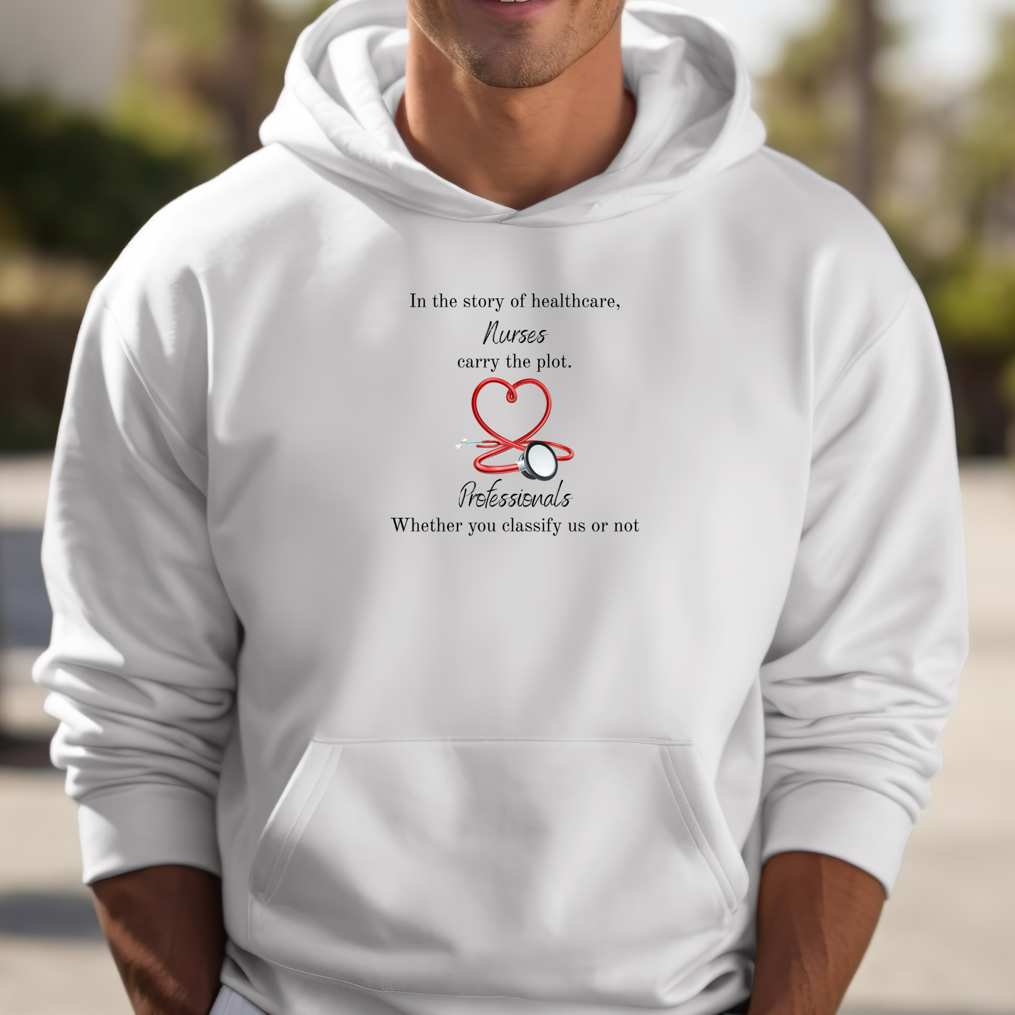 Heart Stethoscope Illustration Hoodie | Medical Nurse Doctor Apparel