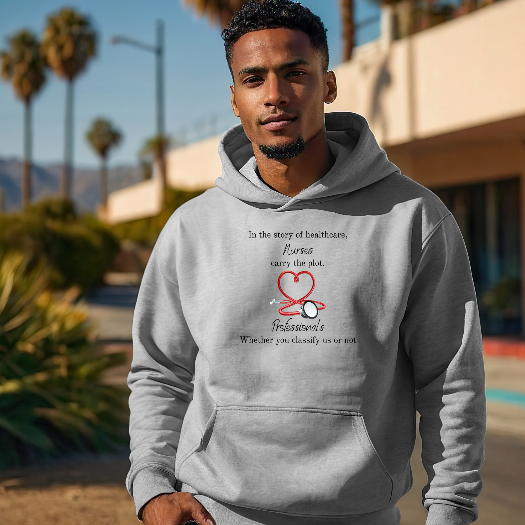 Heart Stethoscope Illustration Hoodie | Medical Nurse Doctor Apparel