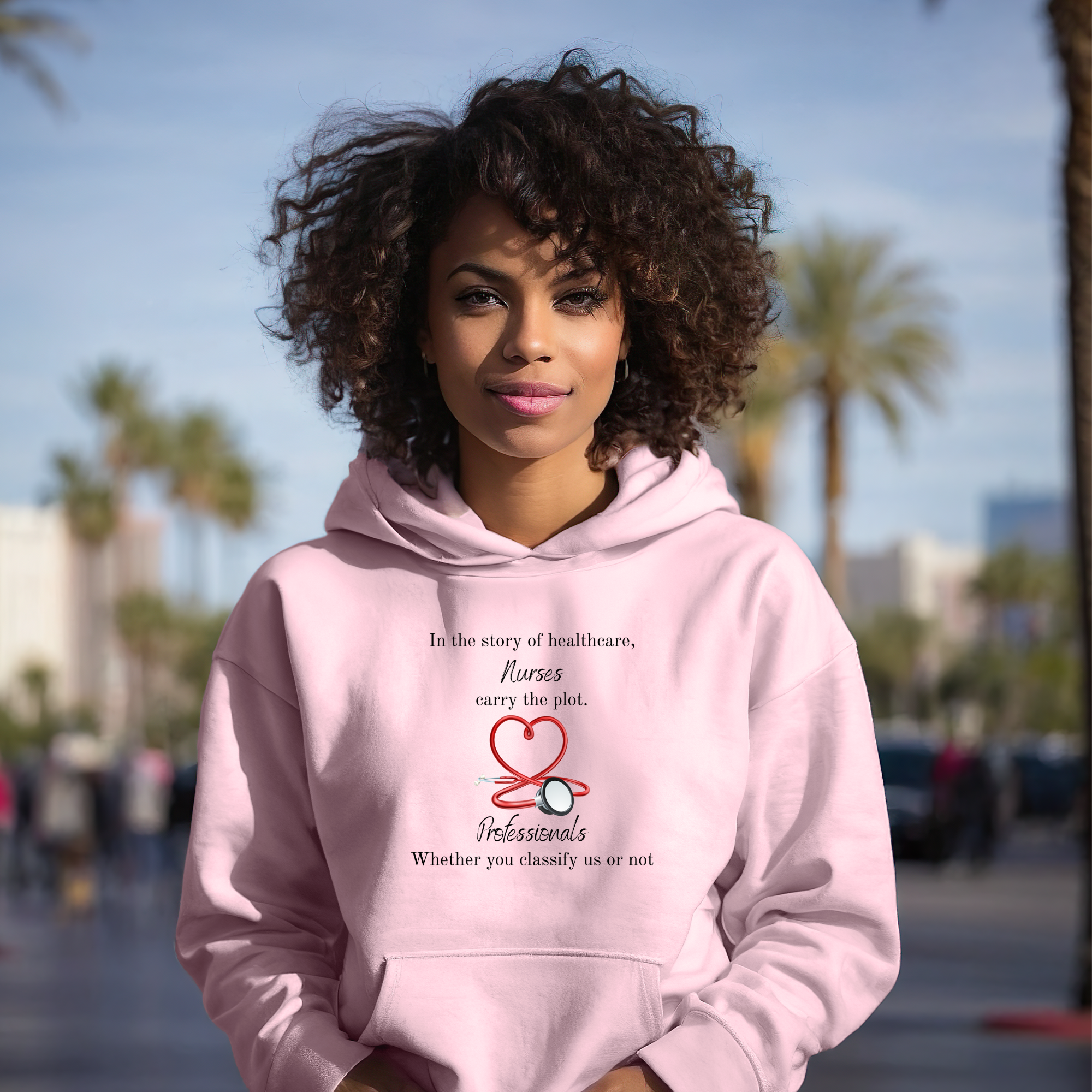 Heart Stethoscope Illustration Hoodie | Medical Nurse Doctor Apparel