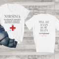 Nursing: Evidence Based V-Neck T-Shirt | Red Cross Stethoscope Design